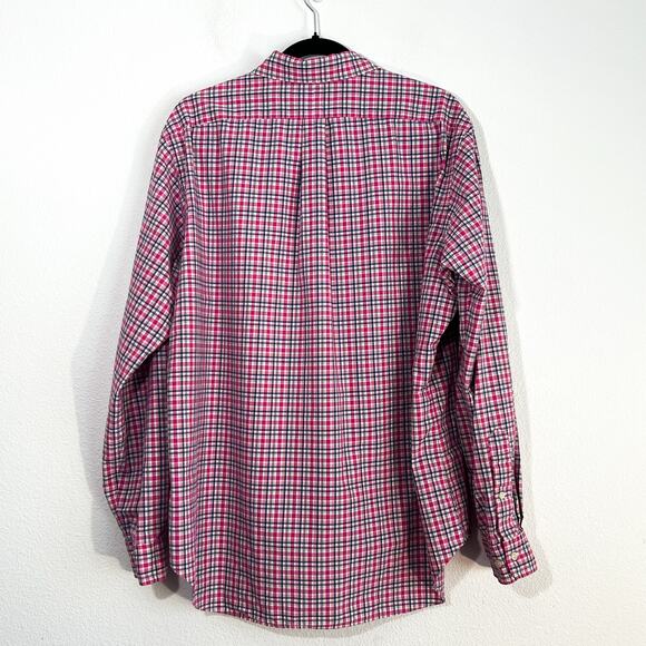 VTG Ralph Lauren Plaid Button Down Shirt Mens XL Pink Gingham Cotton Preppy 90s - Picture 3 of 6